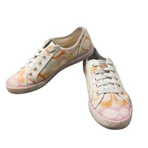 Coach Dee Pastel Logo Canvas Sneakers Size 8